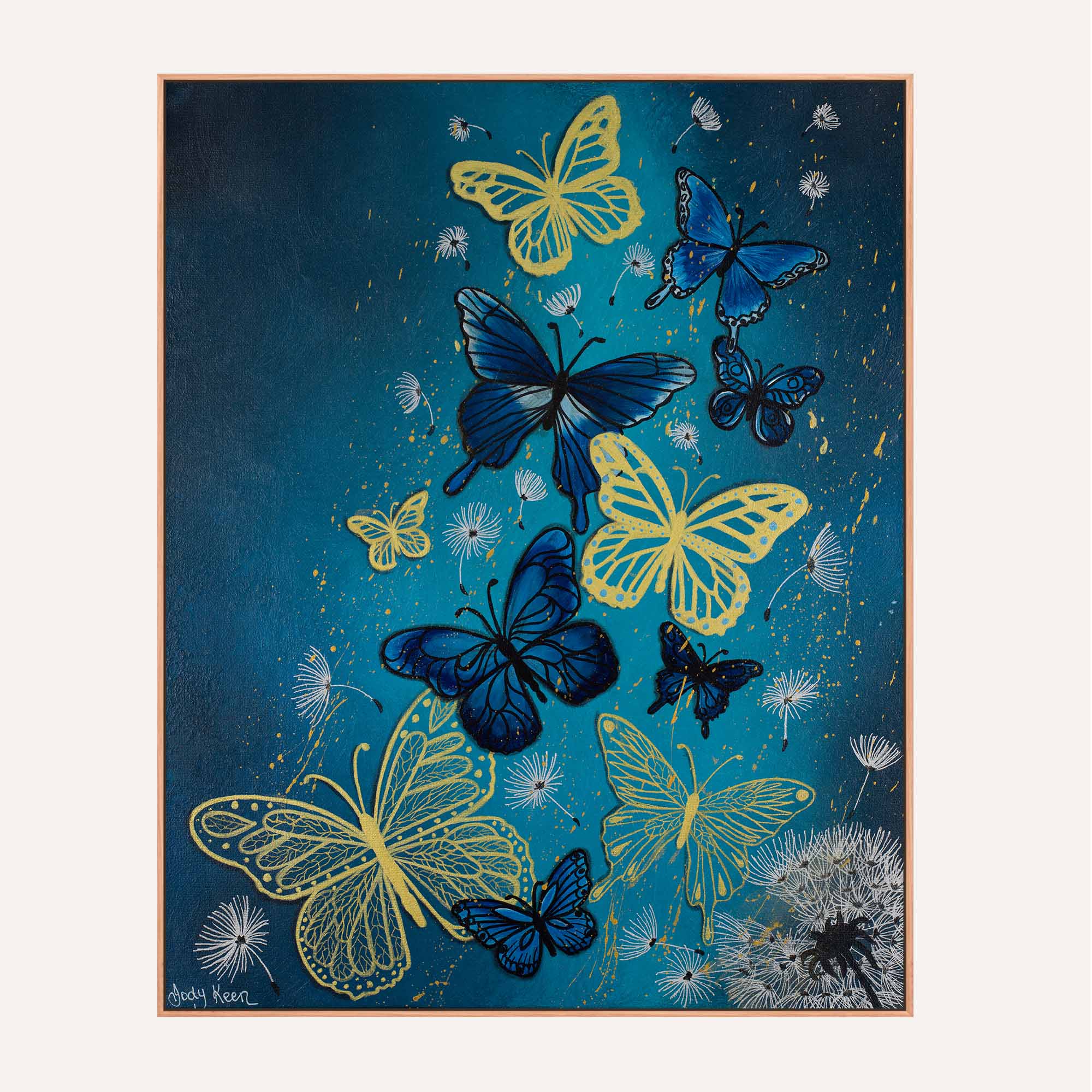 78. Blue Butterflies Original
