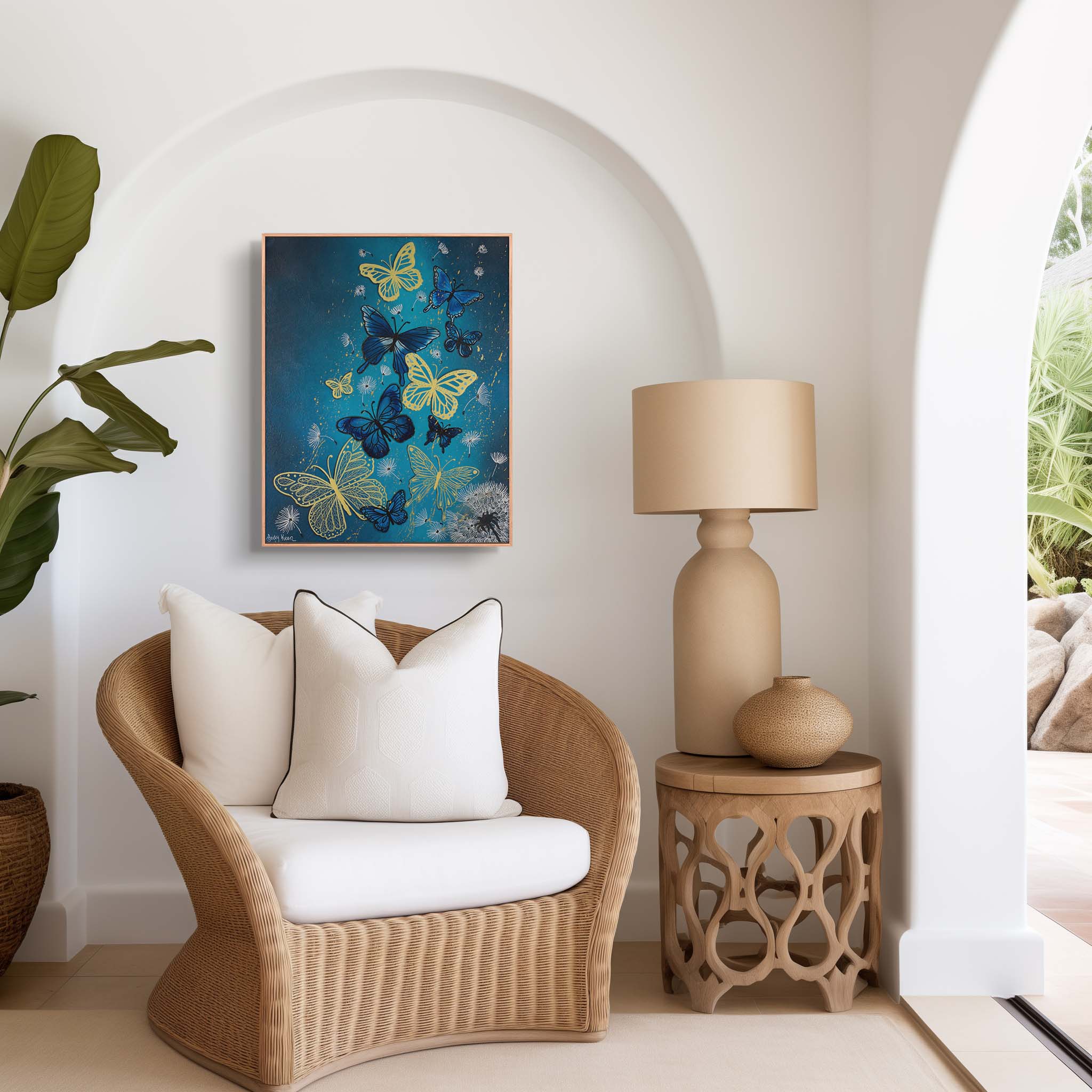 78. Blue Butterflies Original